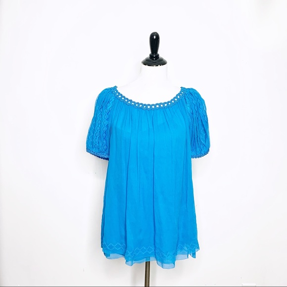 Diane Von Furstenberg Tops - Diane Von Furstenberg Dee Silk Peasant Blouse